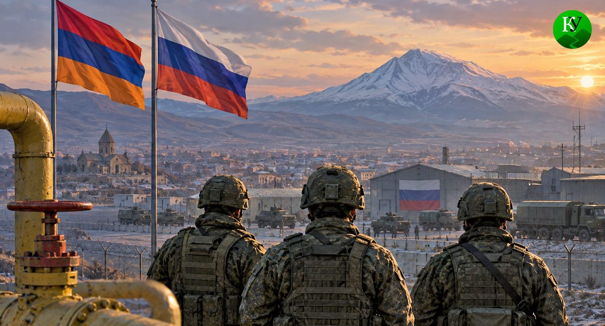 Российские военные в Армении. Иллюстрация создана «Кавказским узлом» с помощью ИИ в программе Copilot