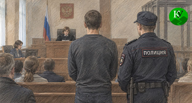 Мужчина стоит в зале суда. Иллюстрация создана "Кавказским узлом" при помощи ИИ в программе Copilot Мужчина стоит в зале суда. Иллюстрация создана "Кавказским узлом" при помощи ИИ в программе Copilot
