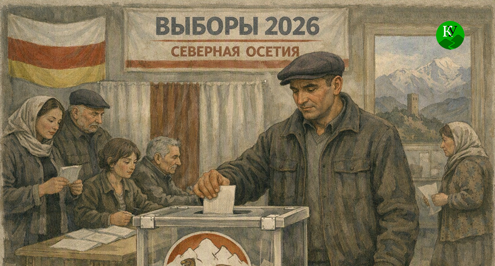 На избирательном участке. Иллюстрация создана "Кавказским узлом" при помощи ИИ в программе Copilot