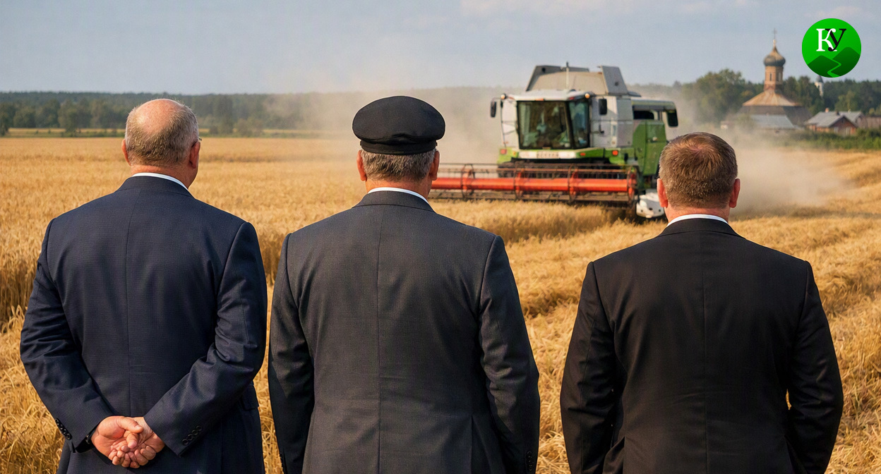 Депутаты и комбайн. Иллюстрация создана «Кавказским узлом» с помощью ИИ в программе Copilot Депутаты и комбайн. Иллюстрация создана «Кавказским узлом» с помощью ИИ в программе Copilot