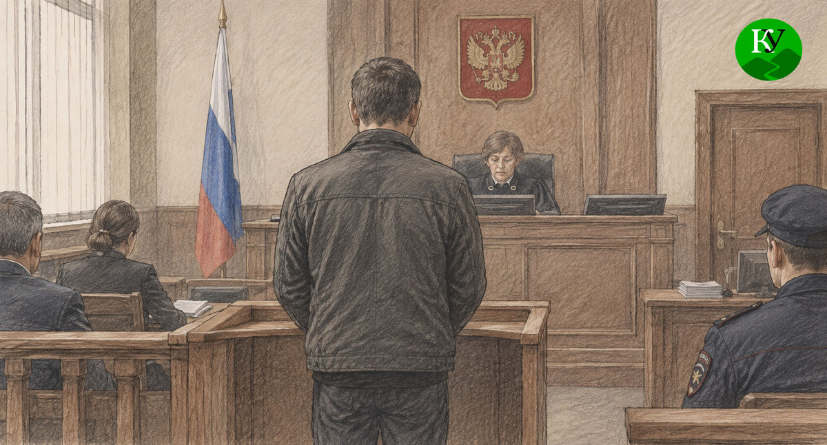 Мужчина в зале суда. Иллюстрация создана "Кавказским узлом" при помощи ИИ в программе Copilot