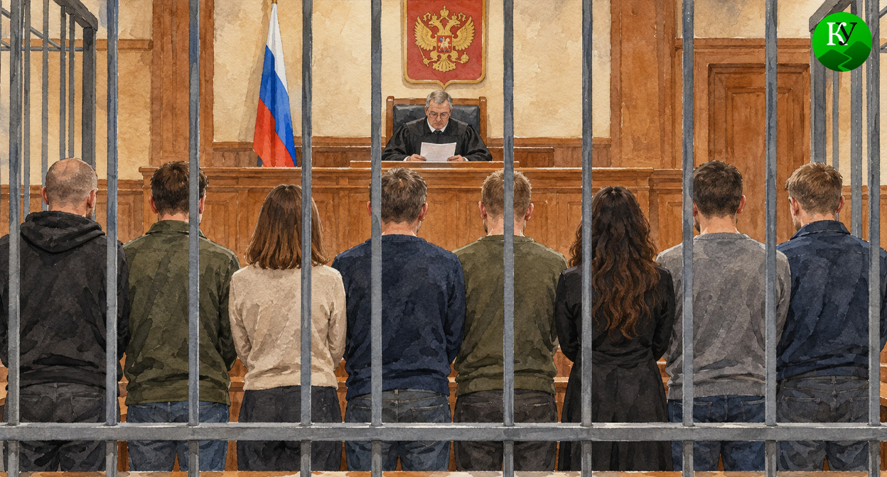 В зале суда. Иллюстрация создана «Кавказским узлом» с помощью ИИ в программе Copilot