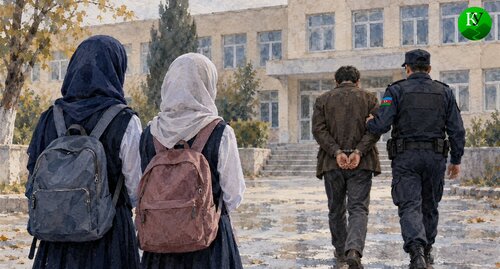 Арест в Азербайджане. Иллюстрация создана «Кавказским узлом» с помощью ИИ в программе Copilot