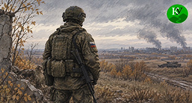 Военнослужащий. Иллюстрация создана "Кавказским узлом" при помощи ИИ в программе Copilot