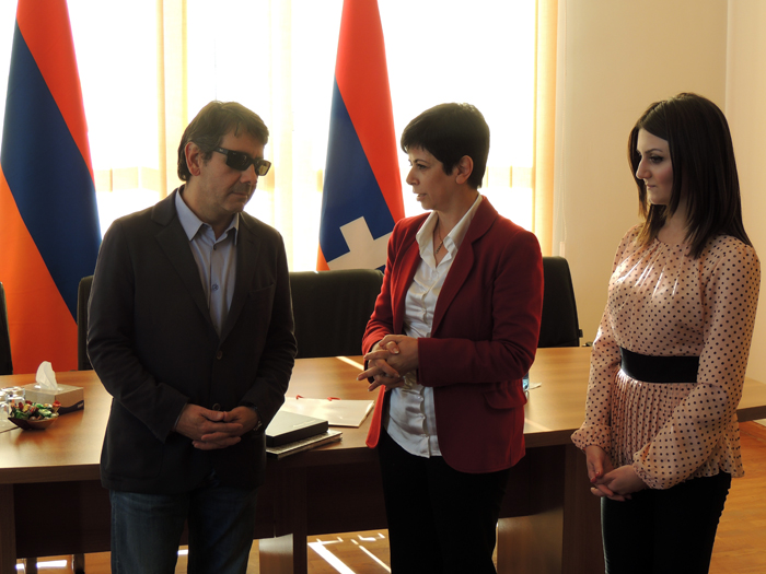 Министр Нарине Агабалян приветствует приезд Пласидо Доминго-младшего в Нагорный Карабах.