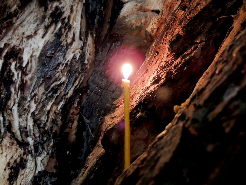 Эту свечу я зажёг и помолился, чтобы у всех всегда было хорошо и, чтобы был мир...