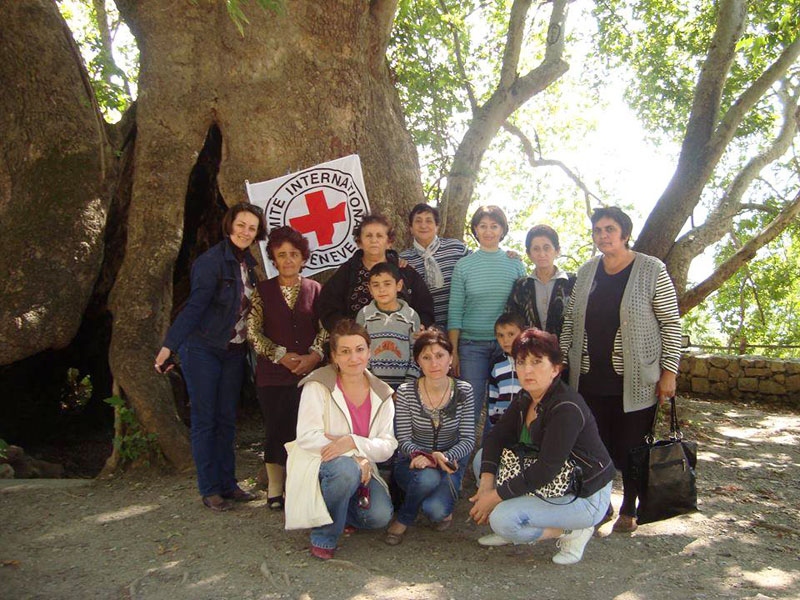 Миссия организовала поездку к платану в Мартунинский район группе родных без вести пропавших.